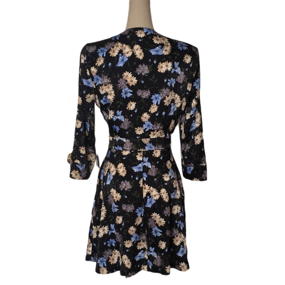 ZARA Long Sleeve Flower Dress NWT Sz XS - Picture 4 of 11